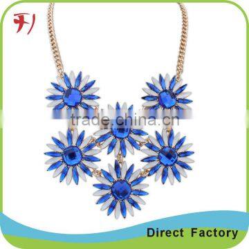 Fashion women full collar necklace big glass gem pendant necklace jewelry