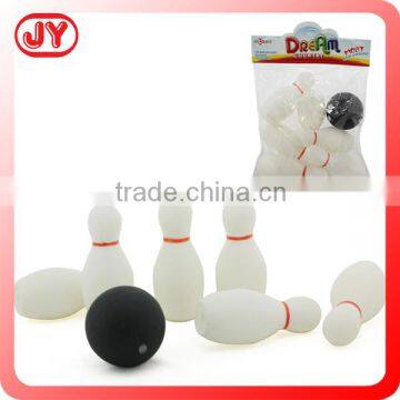 Soft plastic toy clear bowling ball play set