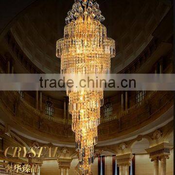 Zhongshan trapezoidal shape crystal chains hall large chandelier