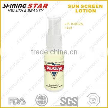 JS-03012A 2015 new design water resistant sunscreen spray 30ml