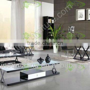 2013 elegant modern simple antique temper glass metal living room furniture set