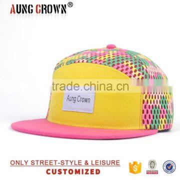 fashion custom flat brim snapback 6 panel cap and hat