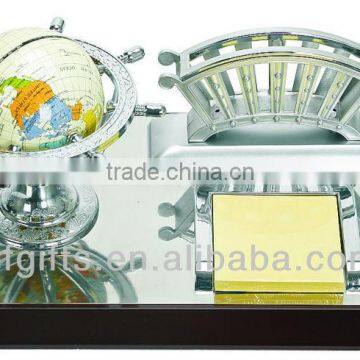 500pcs Wood Globe & Name Card & Pen Holder Office Stationary Desktop Set Gift-a3
