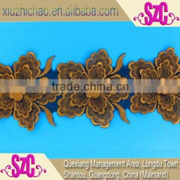 factory selling 16cm gold embroidery organza lace african blouses