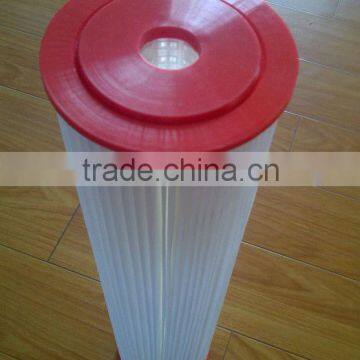 20 inch polyester paper pleated water filter cartridge(red cap)