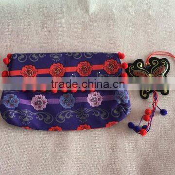 2015 New Style Canvas Small Clutch With Allover Printing + Butterfly Hanging