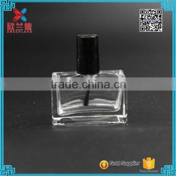 square empty nail polish glass bottles design with cap and brush