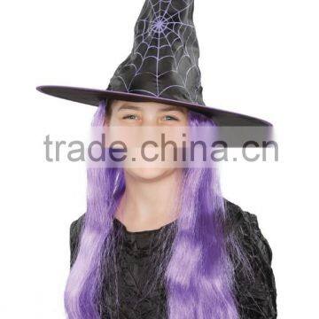 Children witch hat with hair