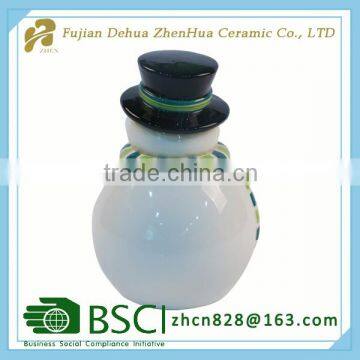 Ceramic Christmas Snowman Small Sugar Pot photo-3