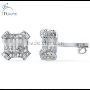 925 sterling silver square earrings for men