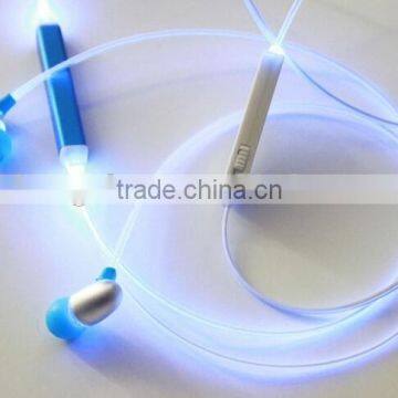 2015 Newest arrival shiny lighting LED earphone with microphone