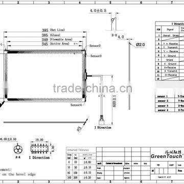 15.6"15.6inch 4mm thickness wide SAW touch screen 1 carton load 10 pcs , touch panel