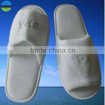 high grade open toe style terry towel spa slipper