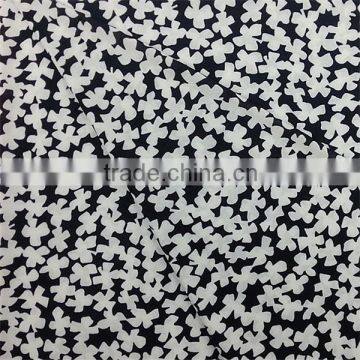 Esse Textile knitted fabric FDY fabric white flower printed fabric for clothes