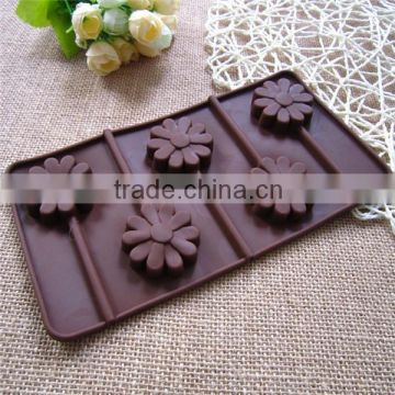 FDA&LFGB approved Flower design Silicone Lollipop Mold