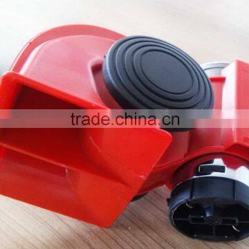 12V Snail Compact Pump Air Horn Dual Tone for Motorcycle Bus Truck Red