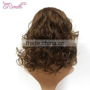 Middle Length Beautiful Wavy Natural Black Human Hair Wig photo-3