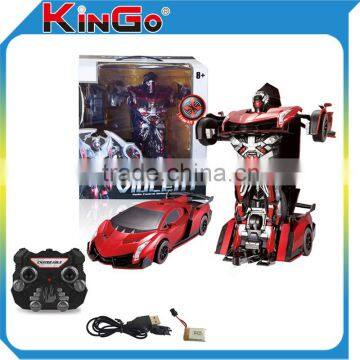 2.4G 4CH Radio Control Car Remote Control Trans Robot Toy Car