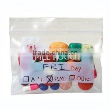 resealable food grade printed pill bag