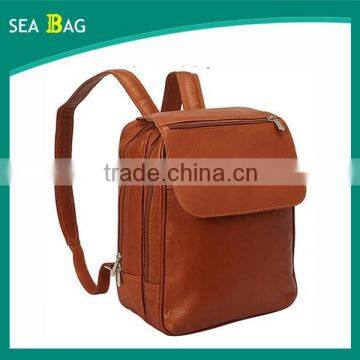 Custom wholesale Brown Leather laptop backpack for women camping