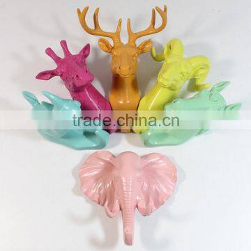 Artificial animal head pink elephant wall hooks                        
                                                Quality Choice