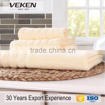 veken products quick response 24*7 service high quality bamboo fiber yellow towel set