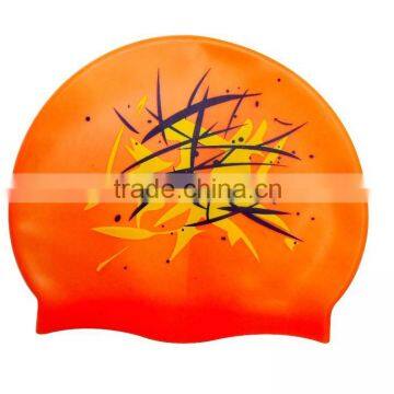 Customized silicon swim cap, cartoon swiming cap