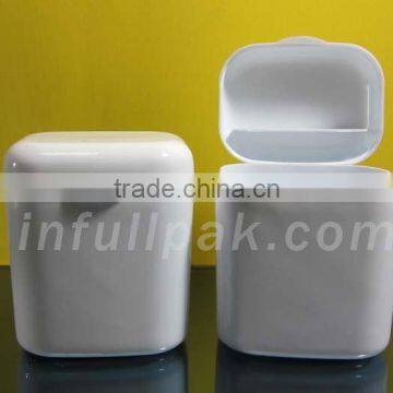 100g White Chewing Gum Jar with hinged lid