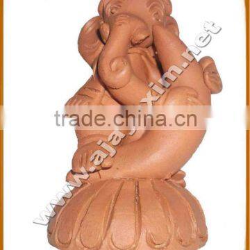 Clay Moon Ganesh Statue