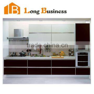 LB-JL1065 China black color modern baked paint kitchen cabinets