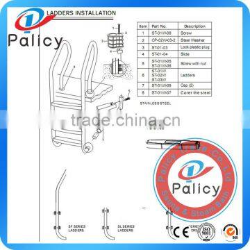 New Styles Swimming Pool Stainless Steel Folding Ladder photo-2