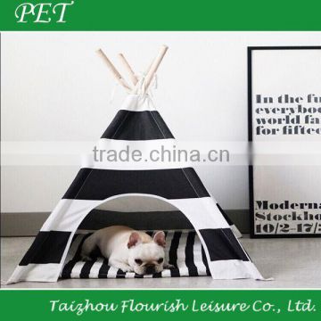 Color Stripe Canvas Pet Bed Teepee Indian Tents For Small Dog