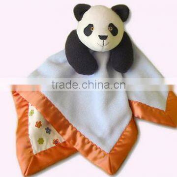 panda fleece blanket/baby blanket with plush panda/panda shaped baby plush blanket