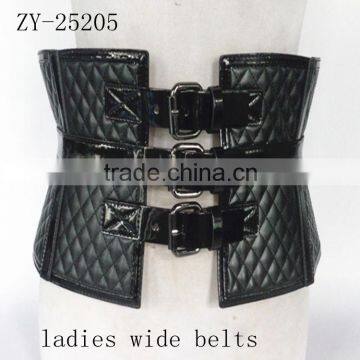 2015 fashion latest style of ladies pu black wide belts, wide belts for women, pu leather wide women belts