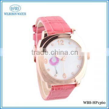 China Wholesale Market Leather Straps Miyota Quartz Movement Wrist Watch photo-2