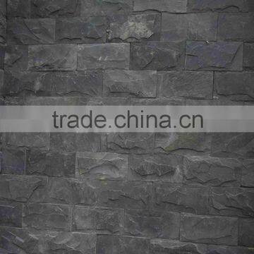 cheap natural black slate stone wall cladding