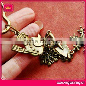 Hot selling metal antique christmas key chain