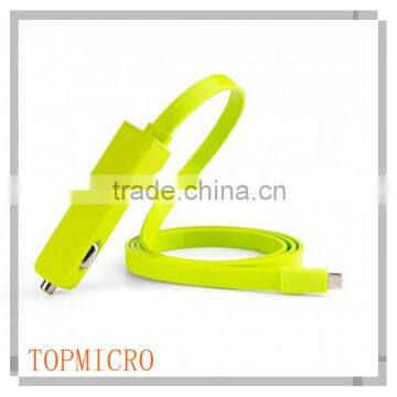 Colorful Fast Speed Charging For Samsung Noodle Data Line Micro USB Car Charger