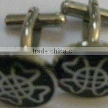 stainless steel cuff links with enamel A4057-DJ