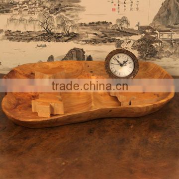 Newest fashion design craft compote 4 cell durable wood fruit plates