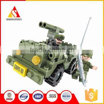 Top quality cheap plastic assemble army car military toys