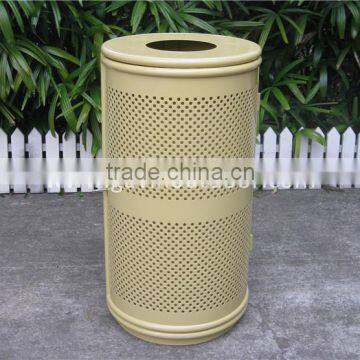 32 gallon side opening pole mounted garbage waste bin metal park dustbin