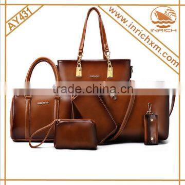 2016 China  Fashion Designer Pu Leather Handbag Set Wholesale