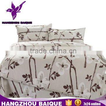 Full Queen Size Polyester Bedding Set with Flower Printed