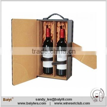 2 Bottles PU Leather Wine Carrier, Wine Bag, Wine Box