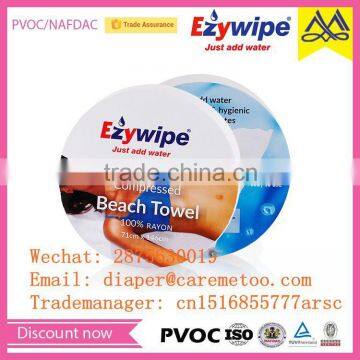 71*146cm Eyzwipe White Compressed Beach Towel/ Magic Bath Towel/ Coin Tissues