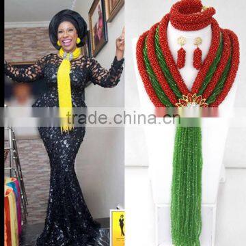 2016 Traditional Nigerian Wedding beads jewelry set/ african party beads jewelry/Chunky african Nigerian Wedding Bead necklace                        
                                                Quality Choice