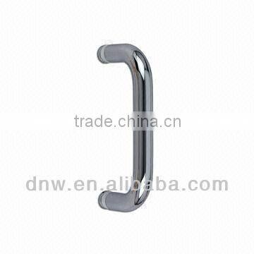 Glass door handle in brass or stainless steel