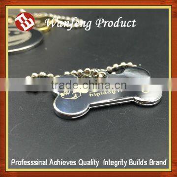 Promotional Antique Silver bone shape souvenir dog tag ID bulk tag factory supply directly