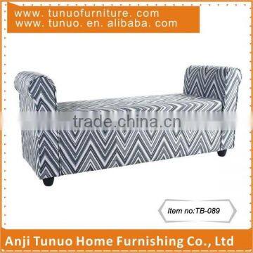 Chaise&storage ottoman,Chevron pattern fabric,Wood legs,TB-089